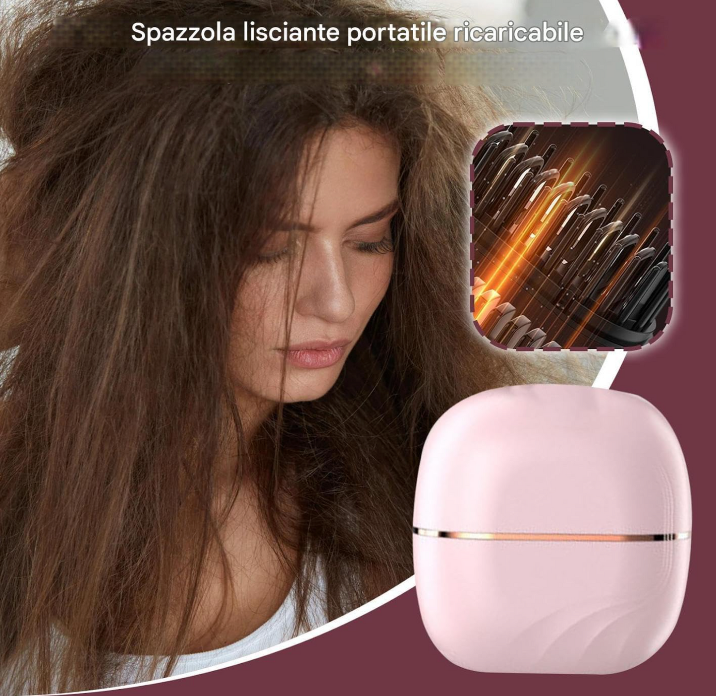 mini spazzola capelli elettrica